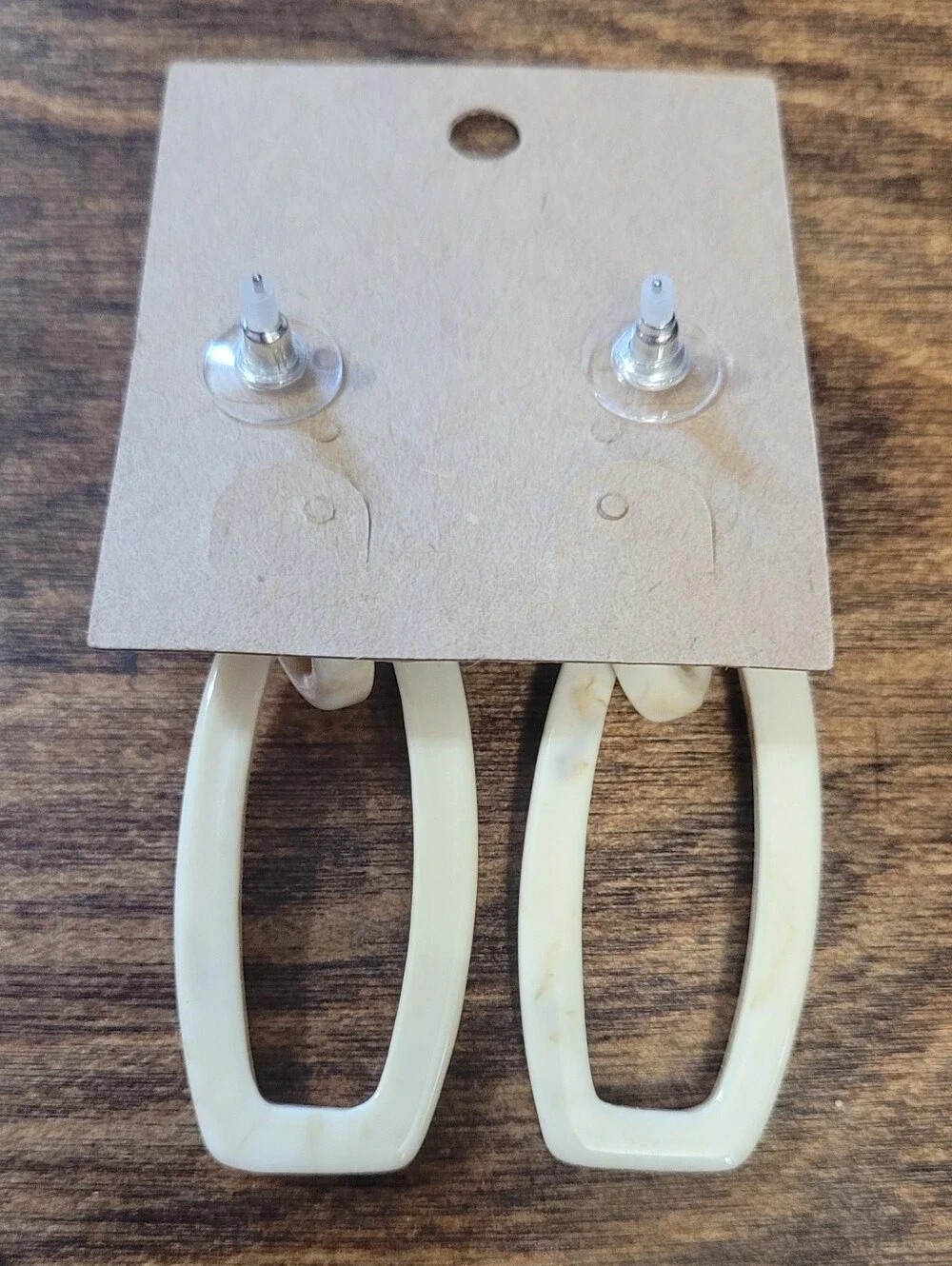 (12) PLUNDER Cream Colored Acrylic Earrings